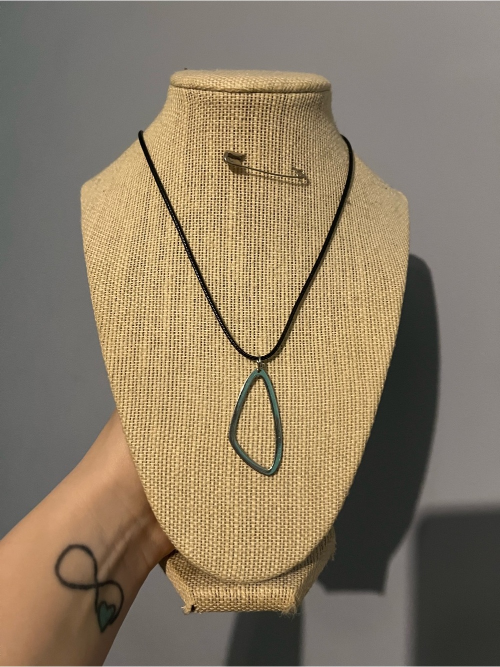 #223. Handmade Necklace with Black Cord Y2K